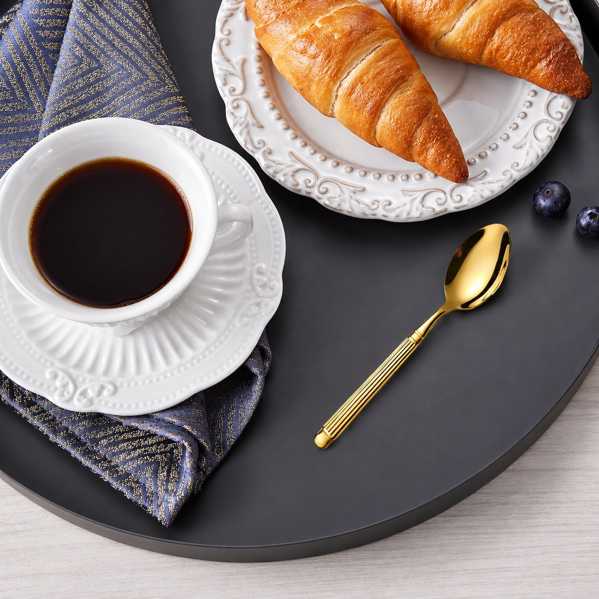 Cuillères à café inox ciselées – vue 3