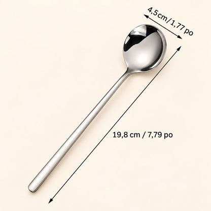 Grande cuillère ronde inox à long manche – vue 7