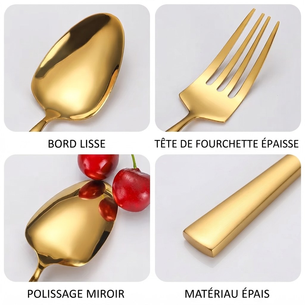 Set de couverts dorés inox 10 pièces – vue 2