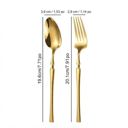 Set de couverts dorés inox 10 pièces – vue 3