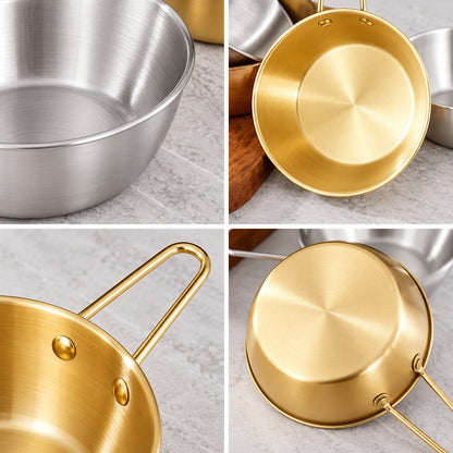 Bol inox 304 doré à poignées – vue 5
