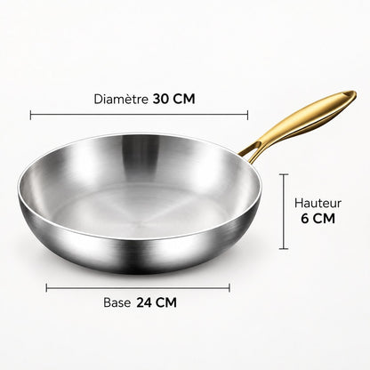 Poêle inox 316 30 cm – dimensions