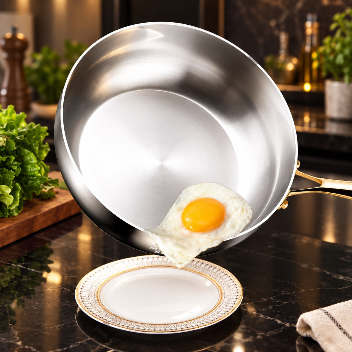 Poêle wok inox 316 profonde