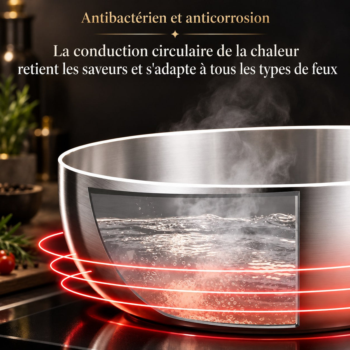 Poêle wok inox 316 profonde – vue 4