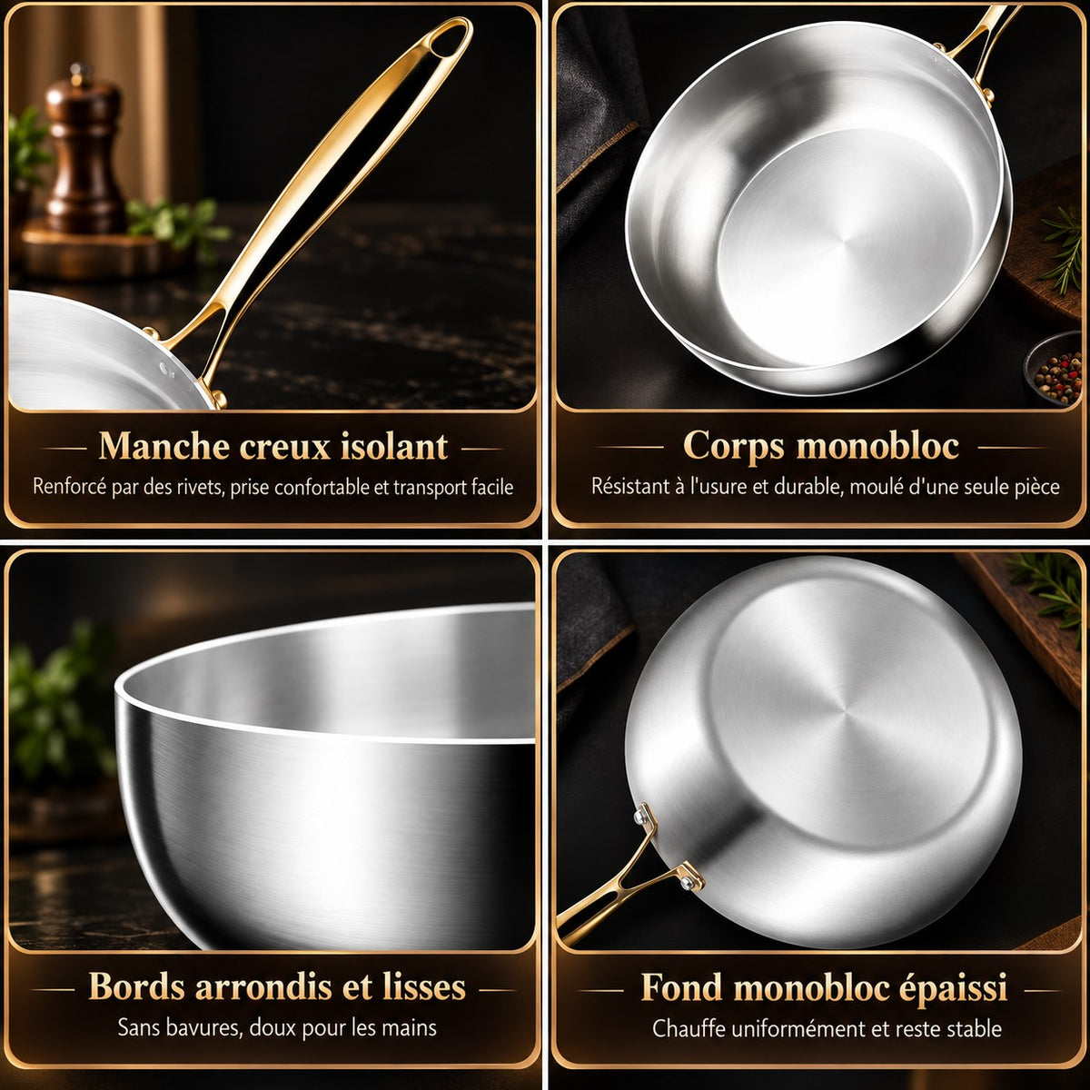Poêle wok inox 316 profonde – vue 5