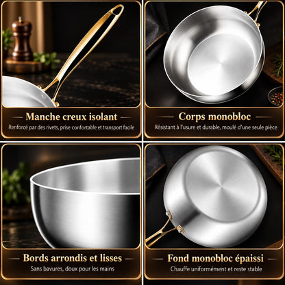 Poêle wok inox 316 profonde – vue 5
