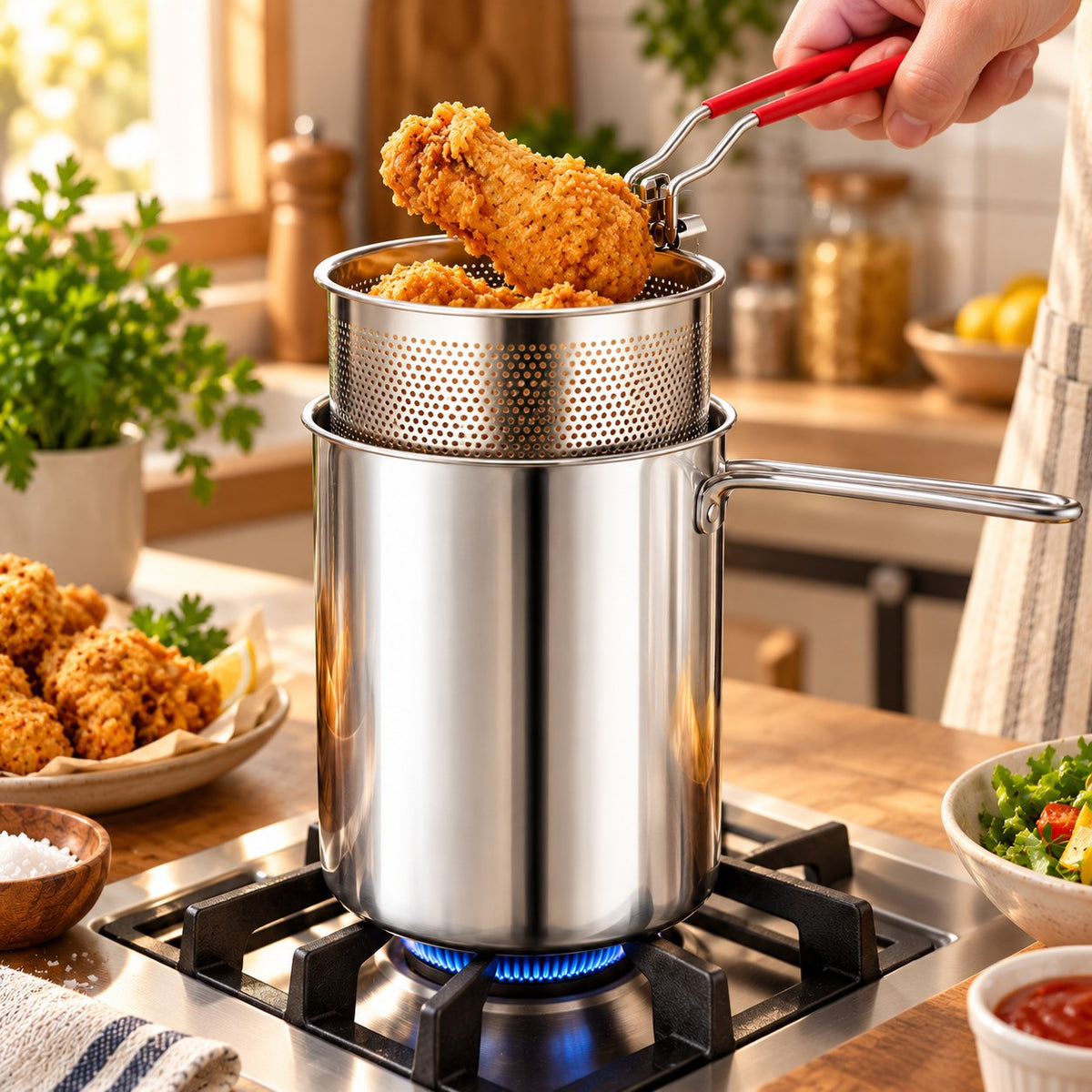 Friteuse inox avec panier – vue 2