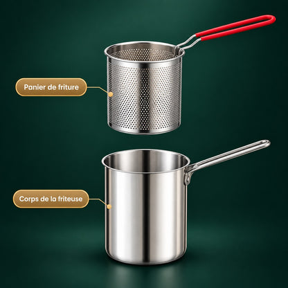 Friteuse inox avec panier – cuve et panier