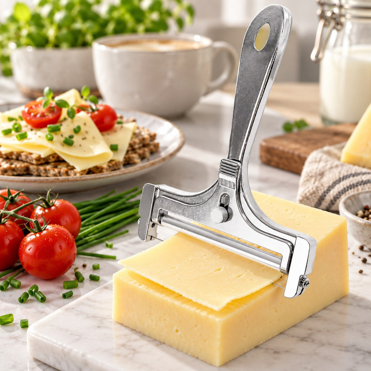 Coupe-fromage inox à épaisseur réglable