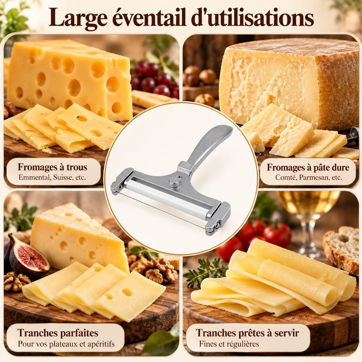 Coupe-fromage inox à épaisseur réglable – vue 6
