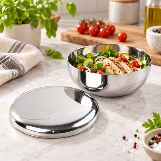 Bol à riz coréen inox avec couvercle