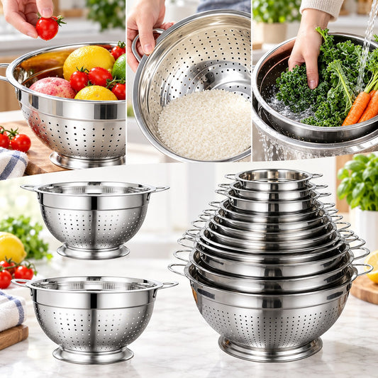 Passoire inox à anses rivetées
