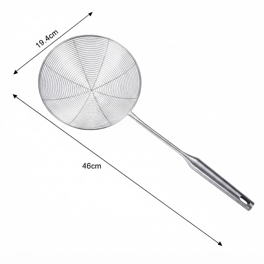 Écumoire araignée inox 304 à maille spirale – 19 cm