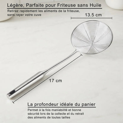 Écumoire araignée inox 304 à maille spirale – vue 7
