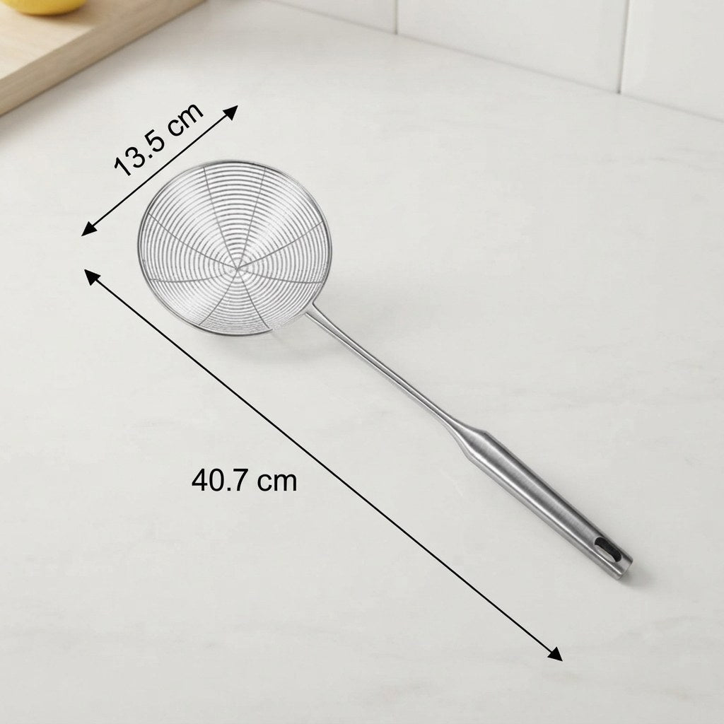Écumoire araignée inox 304 à maille spirale – 13 cm