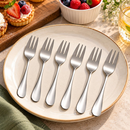 Lot de 6 fourchettes à dessert inox