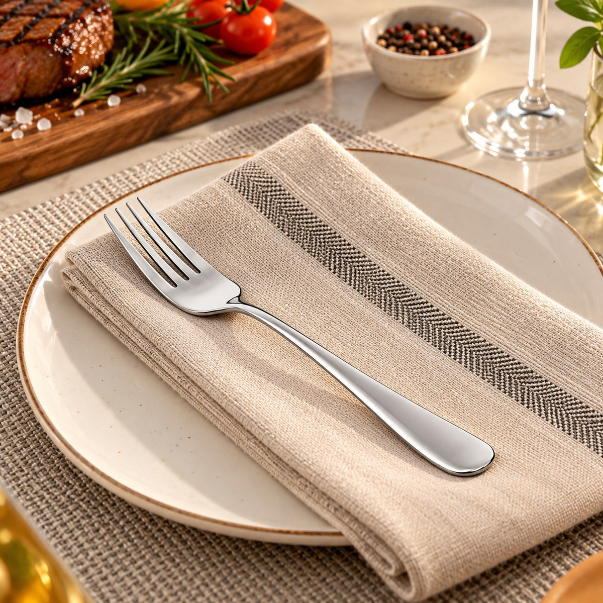 Lot de 12 fourchettes de table inox