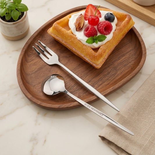Lot de 6 cuillères à café inox poli miroir