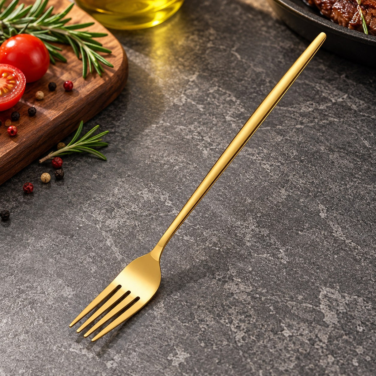 Fourchettes de table inox dorées – vue 5