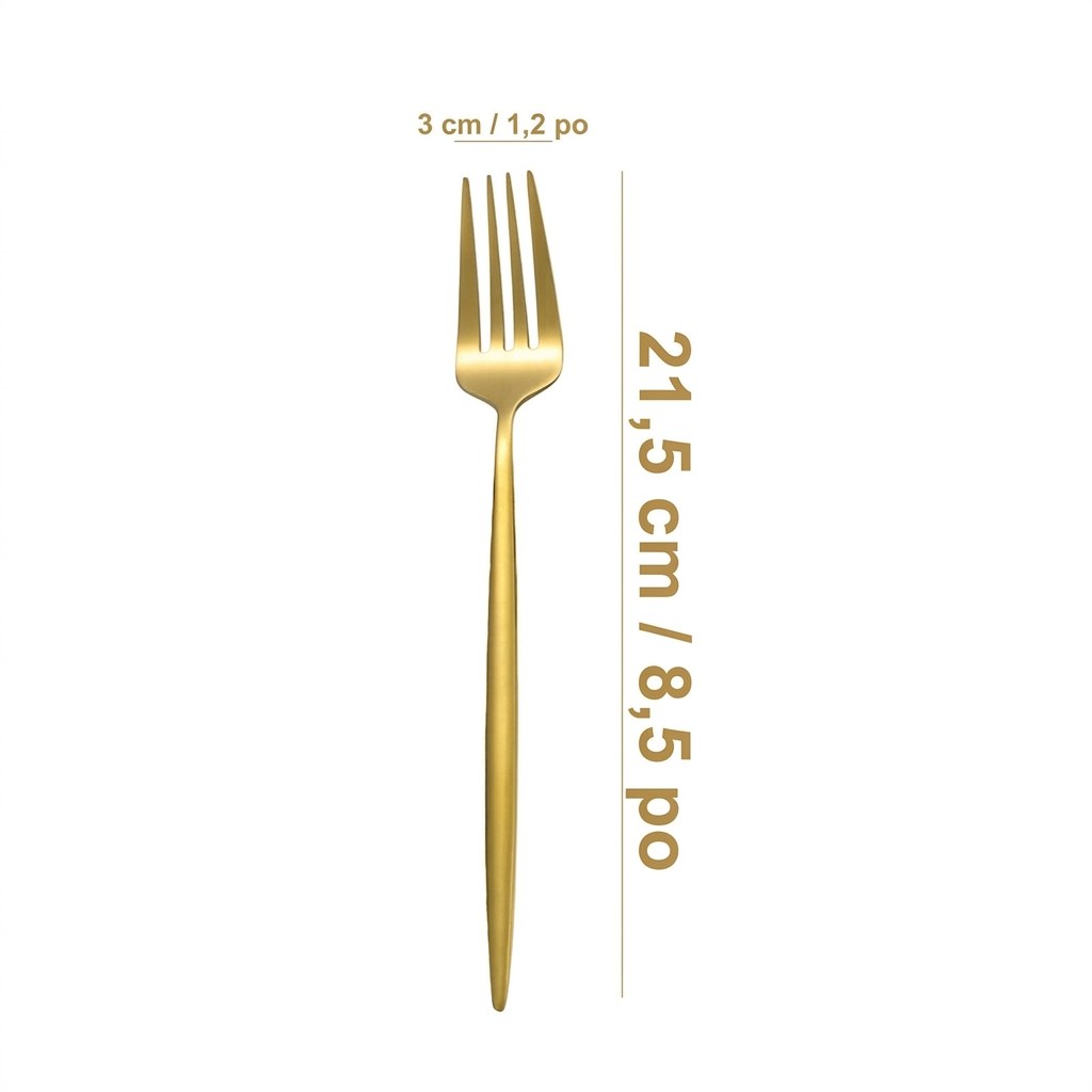 Fourchettes de table inox dorées – vue 6