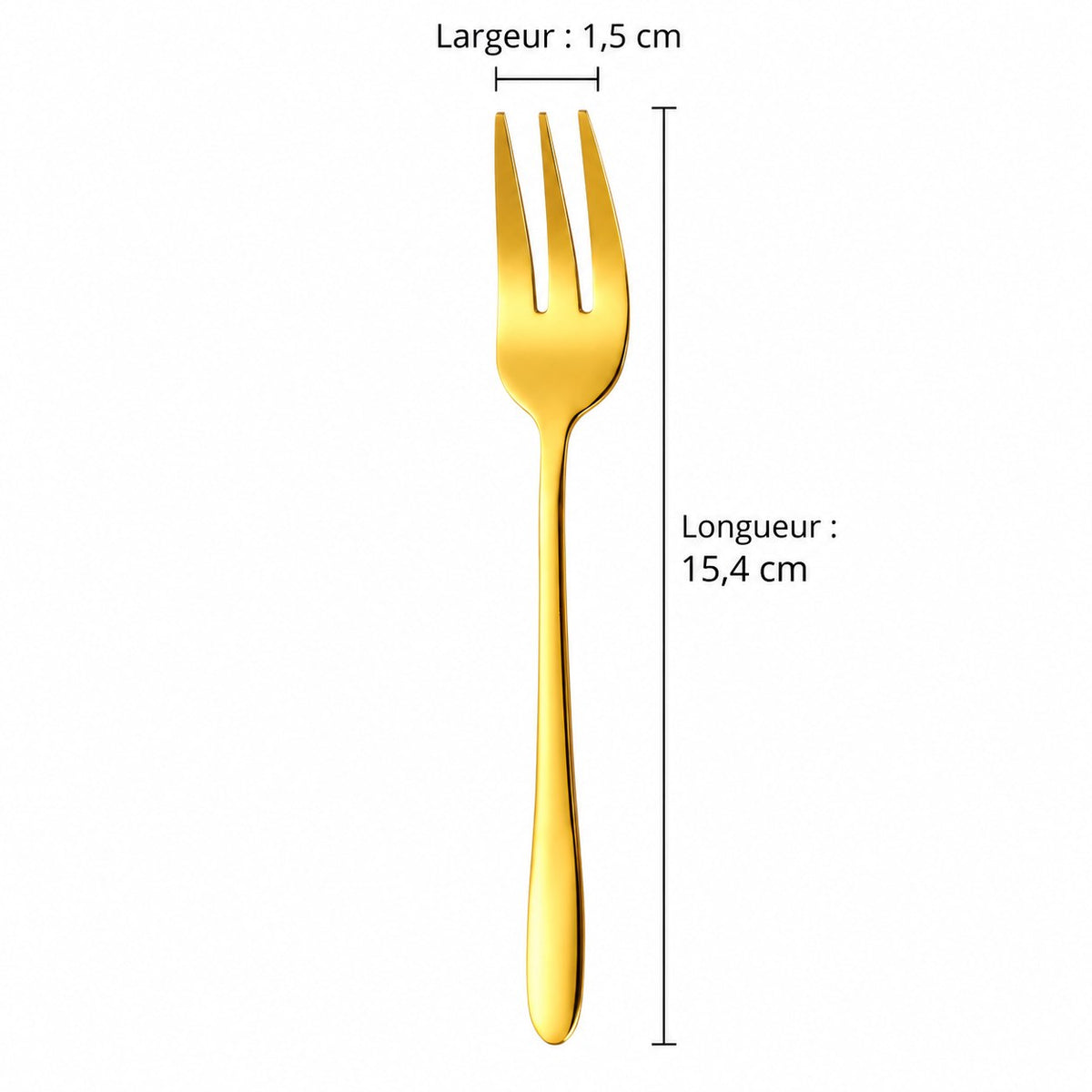 Fourchettes à gâteau inox – 1 pièce doré