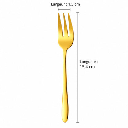 Fourchettes à gâteau inox – 1 pièce doré