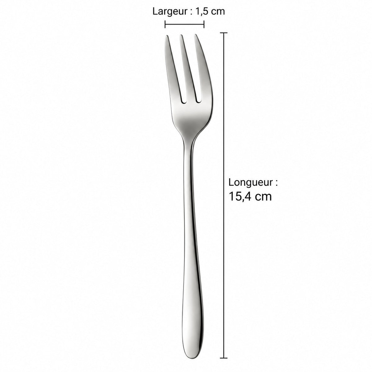 Fourchettes à gâteau inox – 1 pièce argent