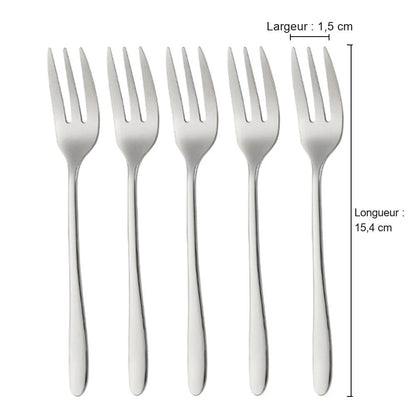 Fourchettes à gâteau inox – lot de 5 argent