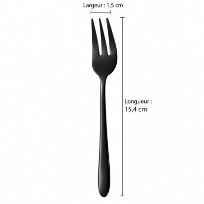 Fourchettes à gâteau inox – 1 pièce noir