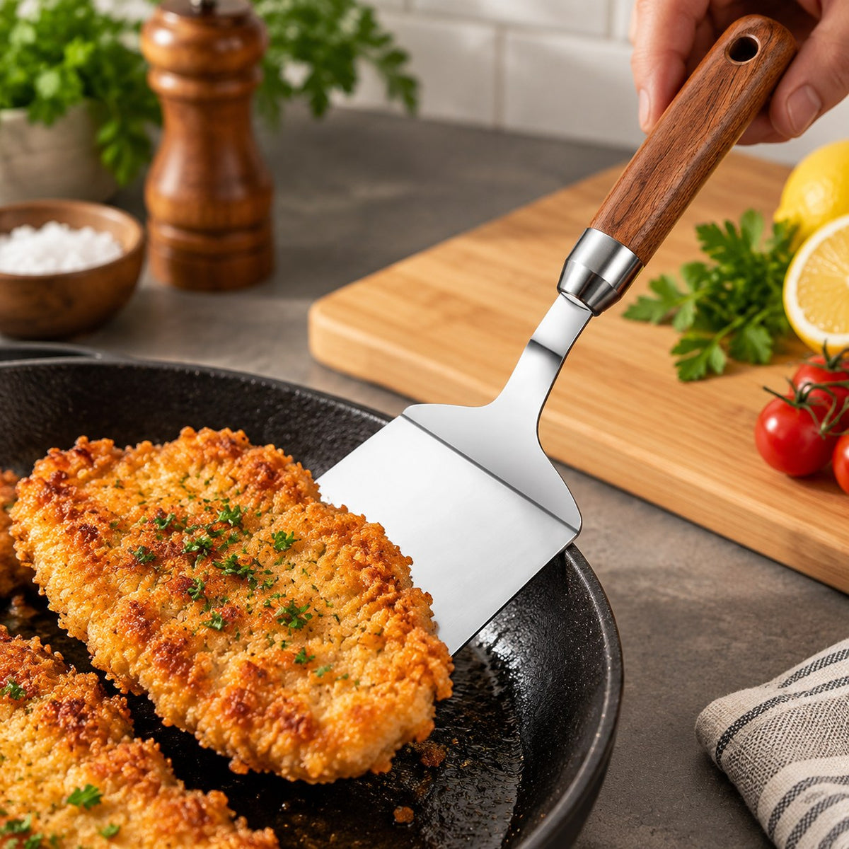 Spatule à steak inox 304 manche bois – vue 4