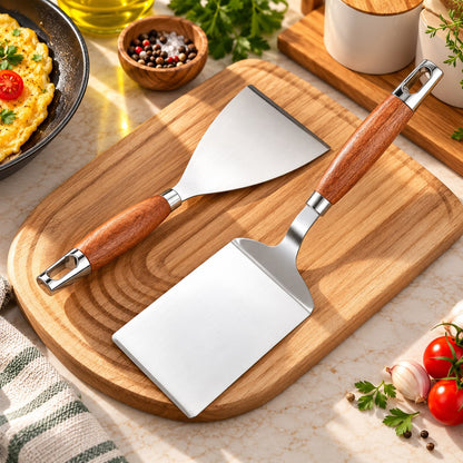 Spatule plancha inox manche bois – vue 4