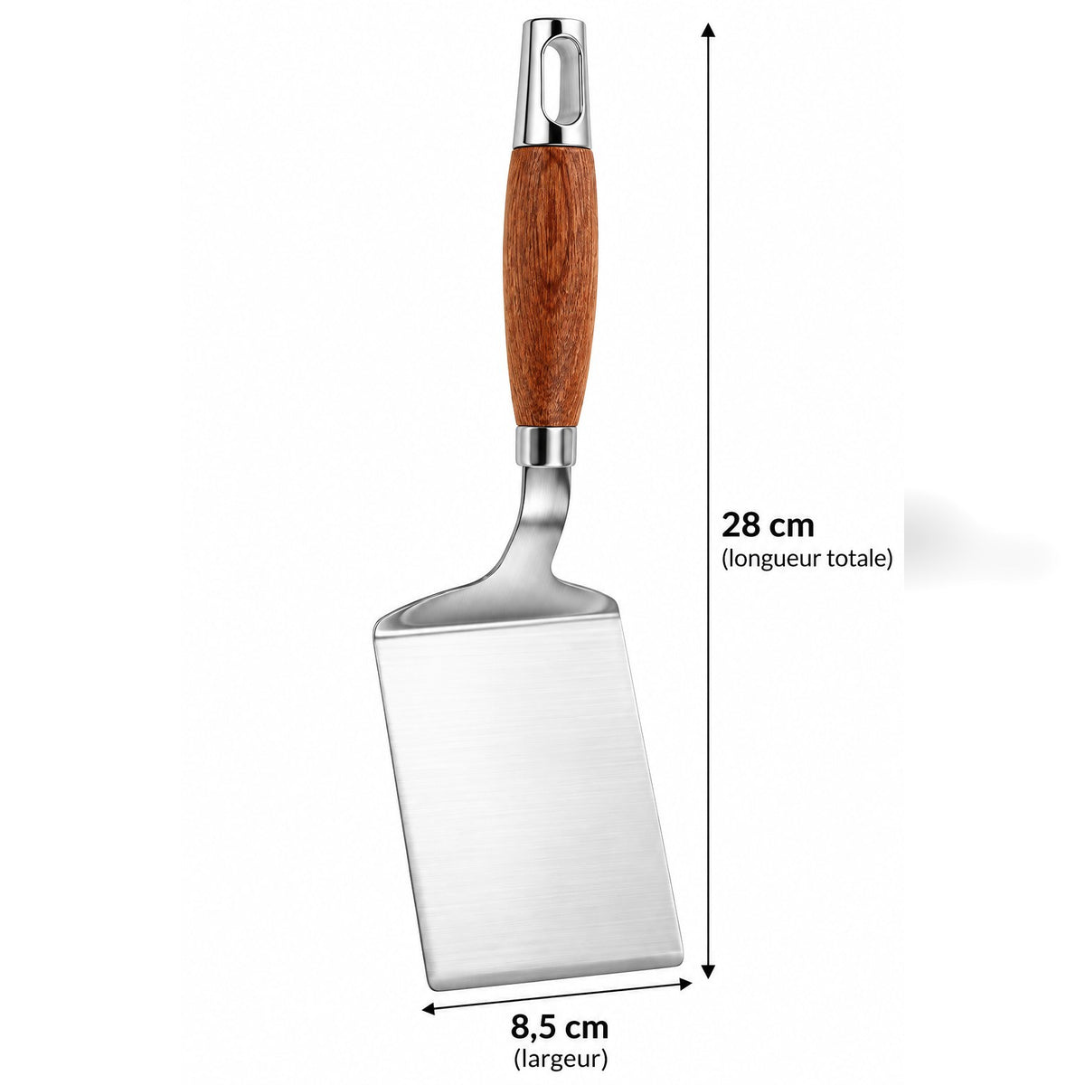 Spatule plancha inox manche bois – modèle A