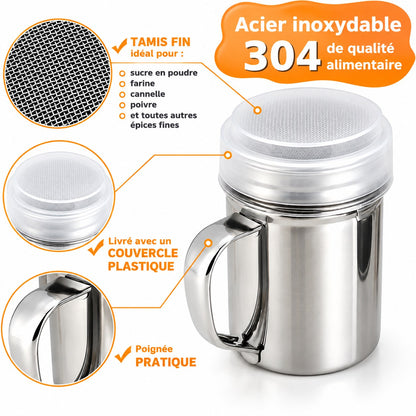 Lot de 2 saupoudreuses inox à poignée – vue 2
