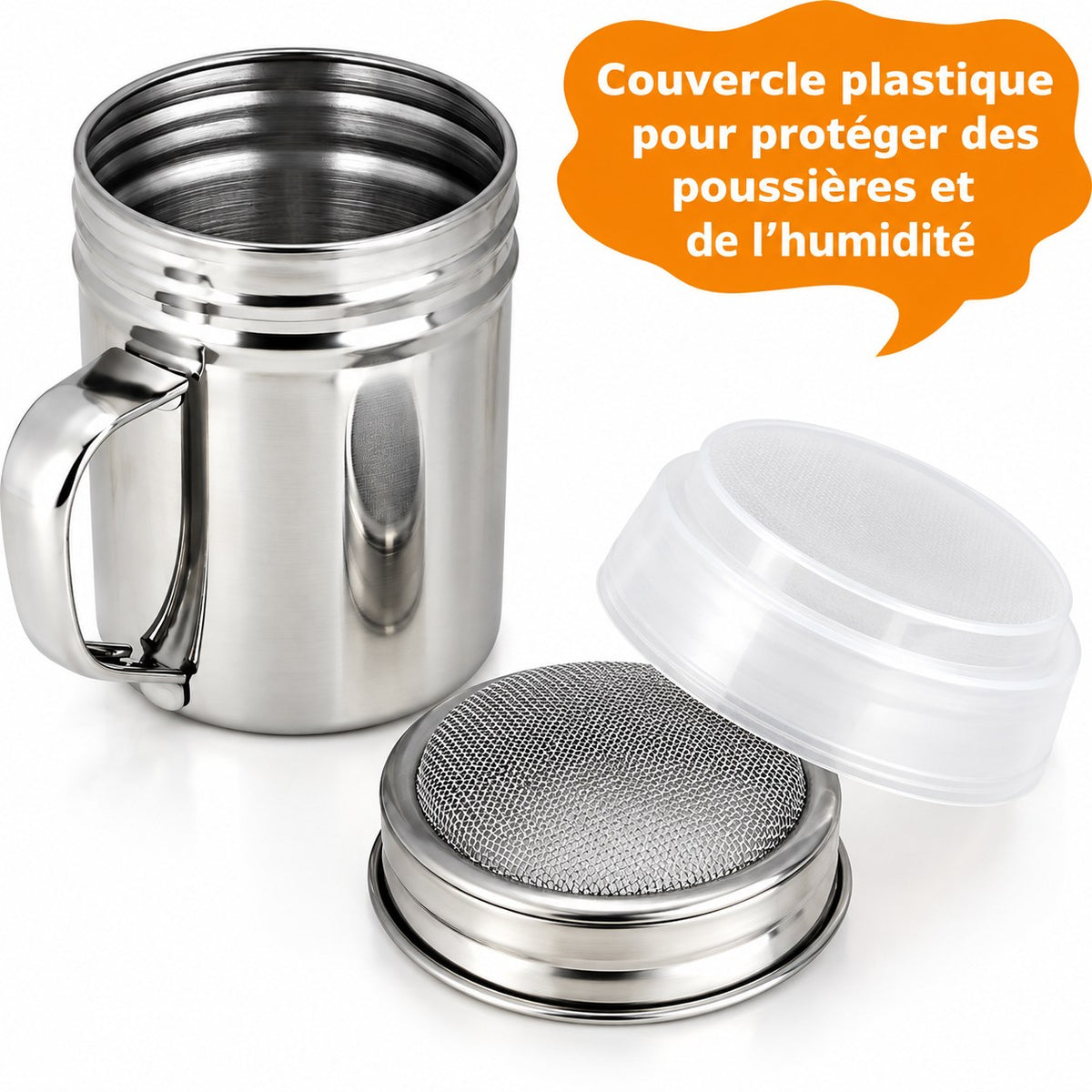 Lot de 2 saupoudreuses inox à poignée – vue 3
