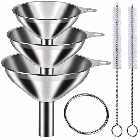 Set d'entonnoirs inox
