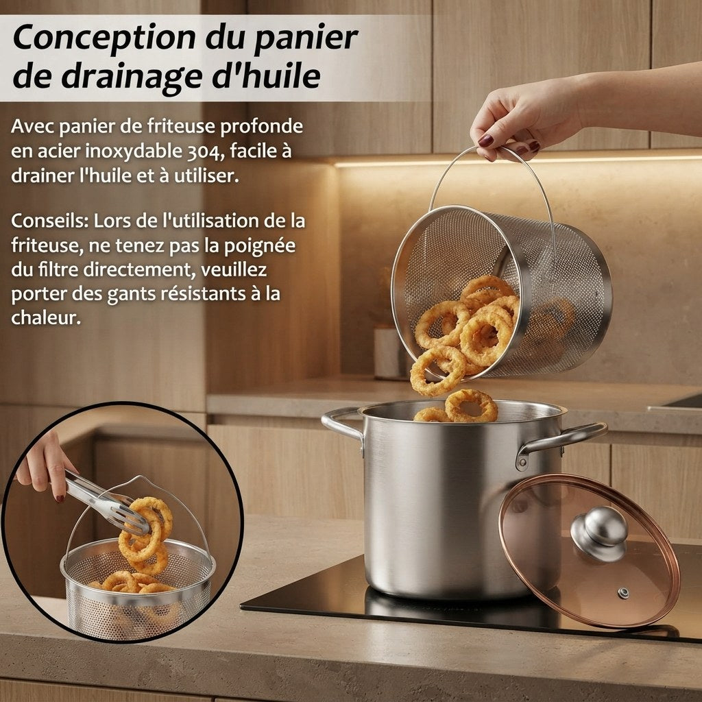Friteuse inox 3 L avec panier – vue 2