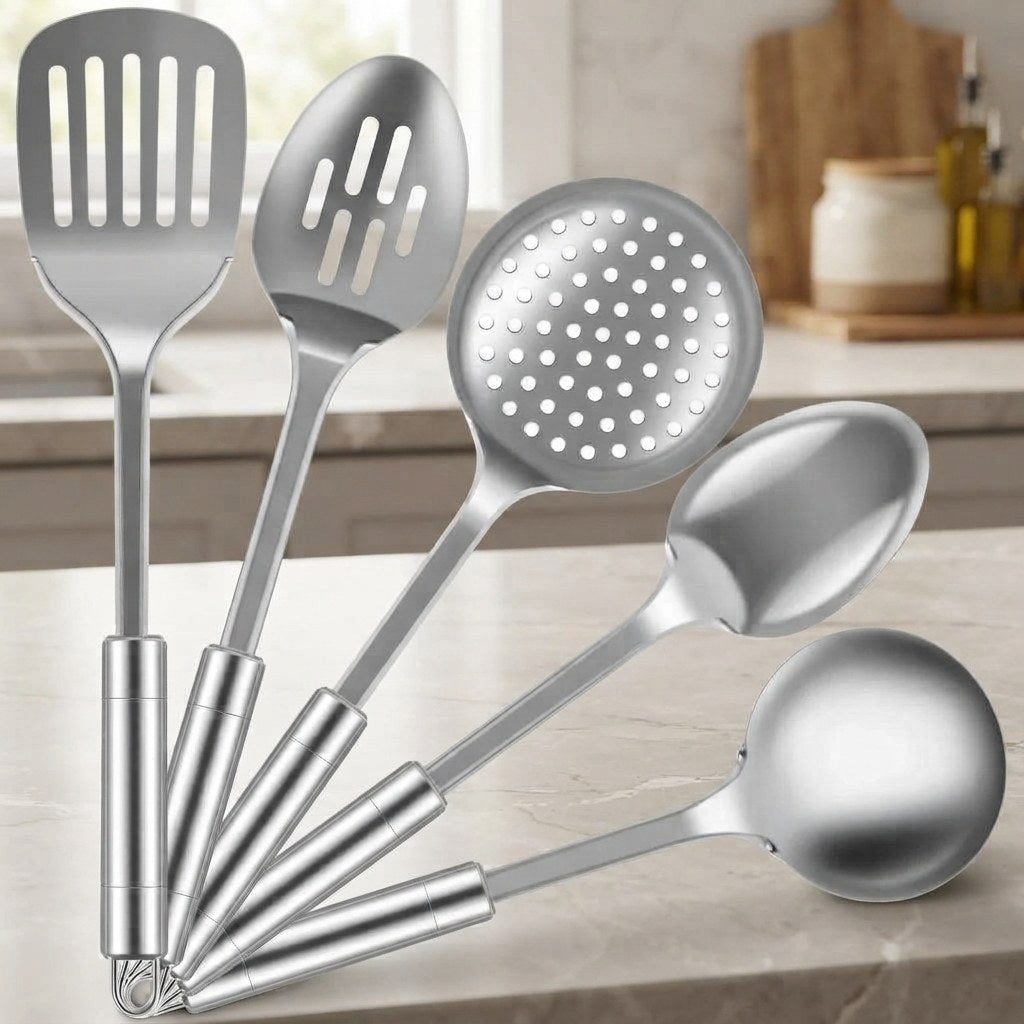 Set de 5 ustensiles de cuisine inox