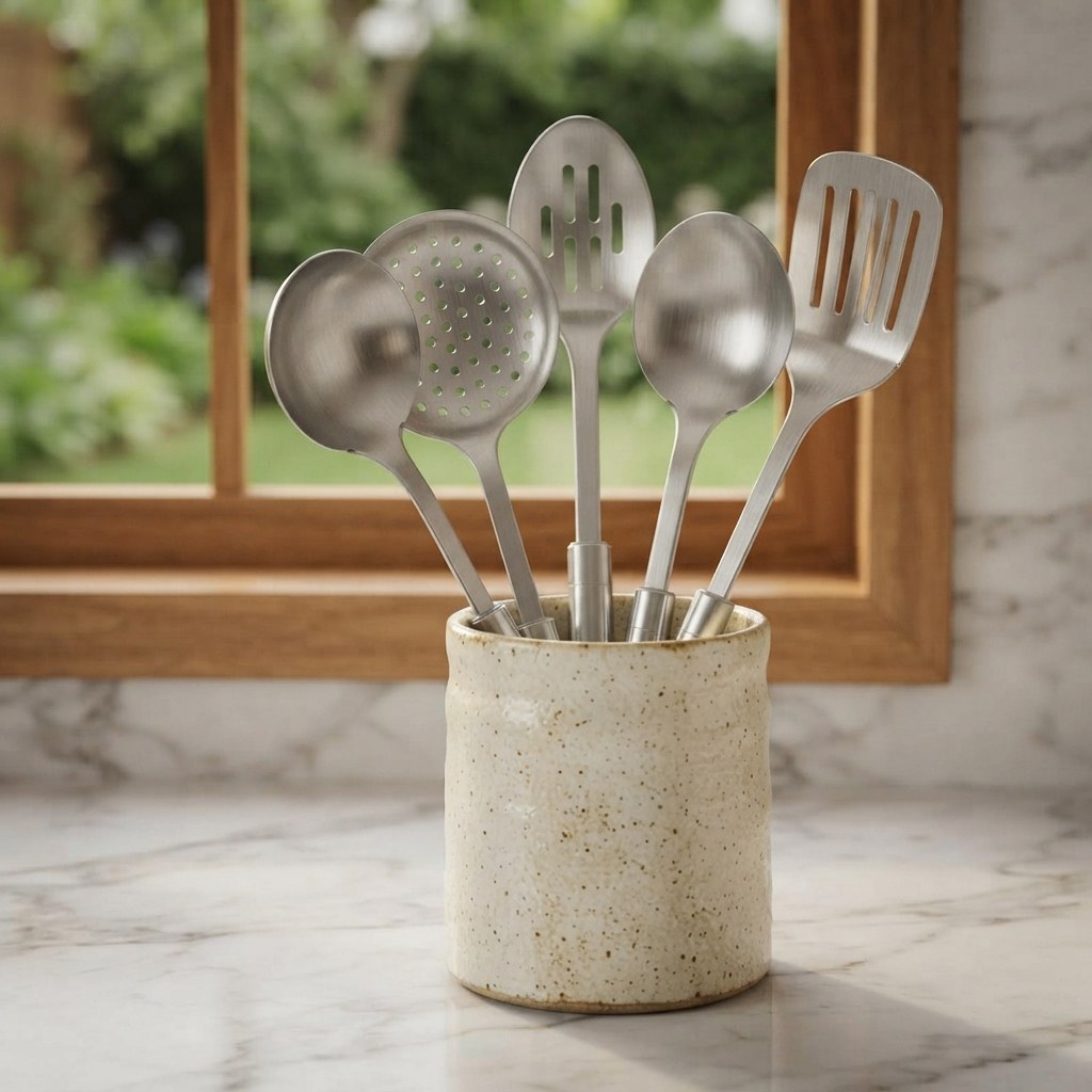 Set de 5 ustensiles de cuisine inox – vue 3